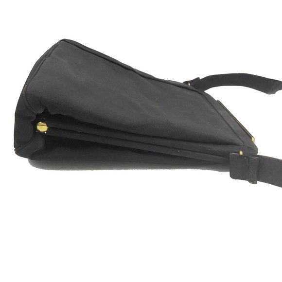 Vintage 1960s Crown Lewis Black Rayon Trapezoid Handbag Purse - Picture 4 of 9